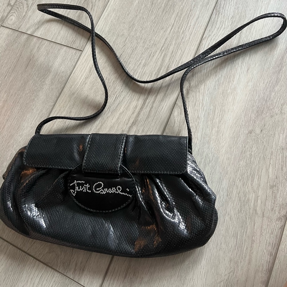 Roberto Cavalli black clutch/crossbody